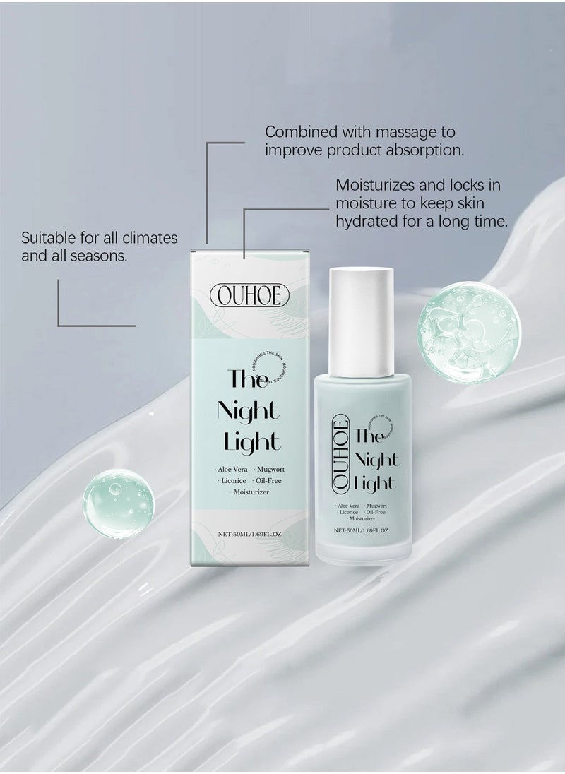 Hyaluronic Acid Moisturizing Serum, Oil-Free Hydrating Formula with Aloe Vera, Mugwort, and Licorice for Deep Moisture