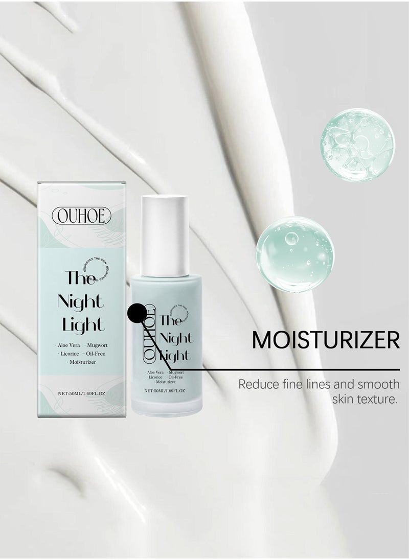 Hyaluronic Acid Moisturizing Serum, Oil-Free Hydrating Formula with Aloe Vera, Mugwort, and Licorice for Deep Moisture