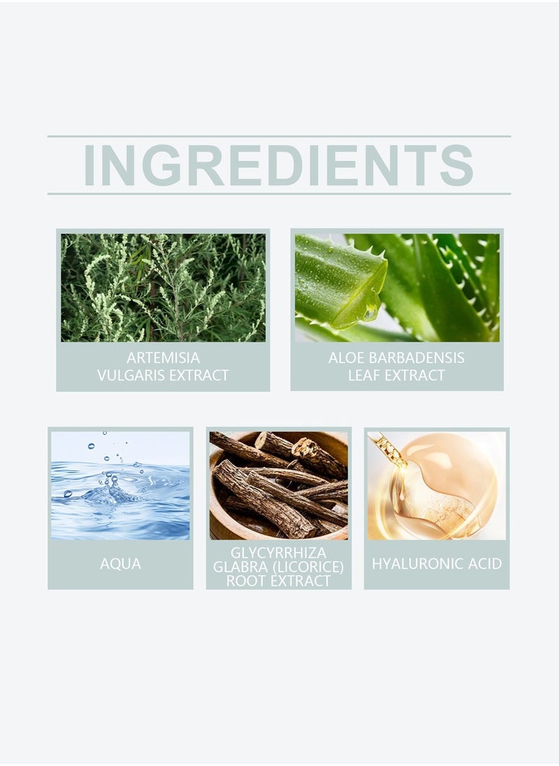 Hyaluronic Acid Moisturizing Serum, Oil-Free Hydrating Formula with Aloe Vera, Mugwort, and Licorice for Deep Moisture
