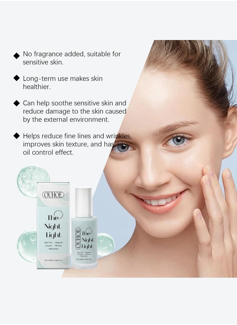 Hyaluronic Acid Moisturizing Serum, Oil-Free Hydrating Formula with Aloe Vera, Mugwort, and Licorice for Deep Moisture