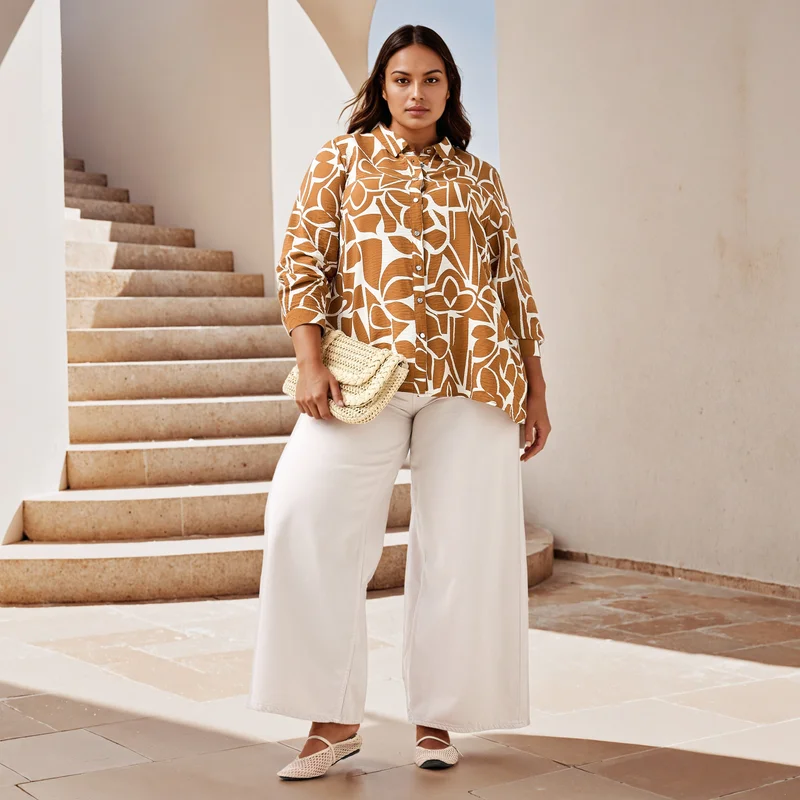  أولا بوبكن Plus Size Ulla Popken Printed Shirt