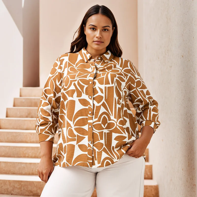  أولا بوبكن Plus Size Ulla Popken Printed Shirt