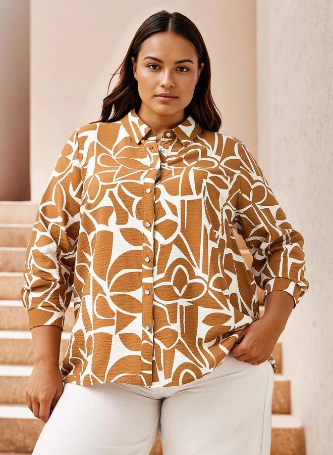 Ulla Popken Plus Size Ulla Popken Printed Shirt