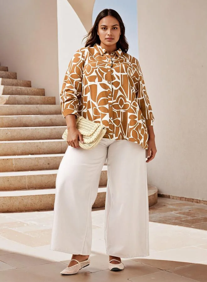 Ulla Popken Plus Size Ulla Popken Printed Shirt