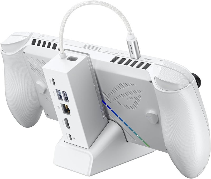 jsaux Global standard processed material Docking Station for ROG Xbox Ally X (2025)/ROG Ally X/ROG Ally/Steam Deck/Legion Go S, 6-in-1 Dock with HDMI 4K@120Hz, Gigabit Ethernet, Dual USB & USB C 3.2 Gen 1, 100W Charging -HB0609 White Global upgraded practical design - Image 1