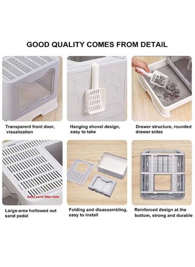 Cat Litter Box, Cat Toilet, Forward Ejection, Drawer Type Deodorization, Easy To Clean, Gray