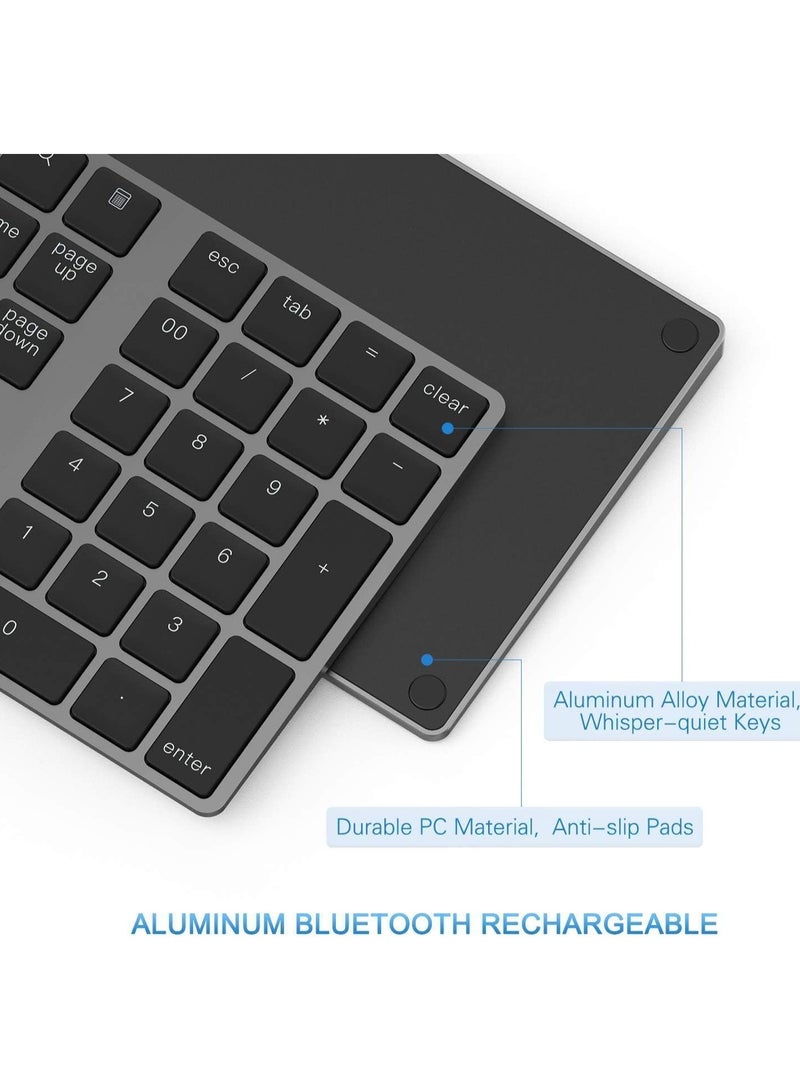 Bluetooth Number Pad, Aluminum Rechargeable Wireless Numeric Keypad Slim 34-Keys External Numpad Keyboard Data Entry for Laptop, MacBook, MacBook Air/Pro, Surface Pro  - Image 5