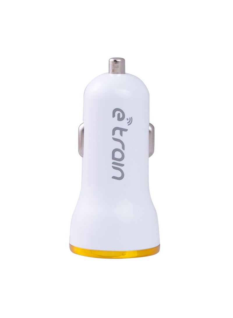 E-Train Car Charger 2.1MAh with Type-C Cable 1m - with Led Indicator - MP100  - White - Image 4