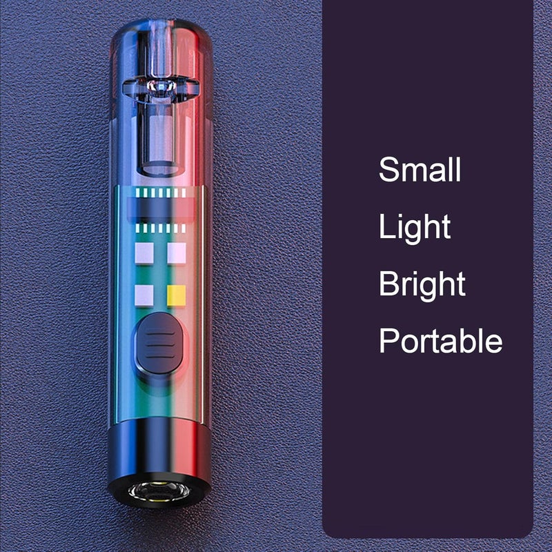 klarako Miniature Keychain LED Flashlight, USB C Rechargeable Keychain Flashlights with Whistle, Mini Flashlight Emergency Outdoor Torch for Camping Outdoors Emergency - Image 3