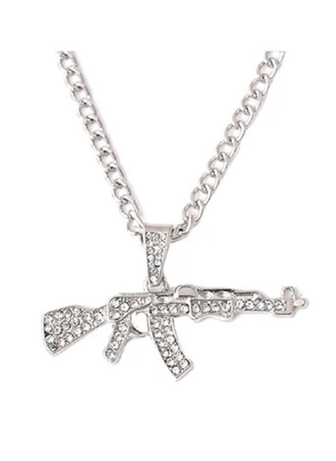 Gun Pendant Chain Necklace With Rhinestone Machine Gun Charm Pendants Silver Plated Submachine Gun Pendant Necklaces - pzsku/Z82B261B43744B0DE1B29Z/45/_/1686689874/ee93a37a-a267-4f71-bad1-4b4c091b49bf