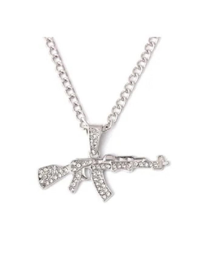 Gun Pendant Chain Necklace With Rhinestone Machine Gun Charm Pendants Silver Plated Submachine Gun Pendant Necklaces - pzsku/Z82B261B43744B0DE1B29Z/45/_/1686689876/07681819-4440-4ca7-884b-a435e7eb619f