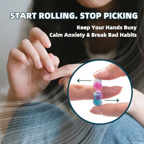 NPPN Spiky Sensory Rings 10 Pack Fidget Rings for Anxiety Relief Finger Massager for Adults Teens Quiet Acupressure Ring for Classroom Office Solid - Image 5