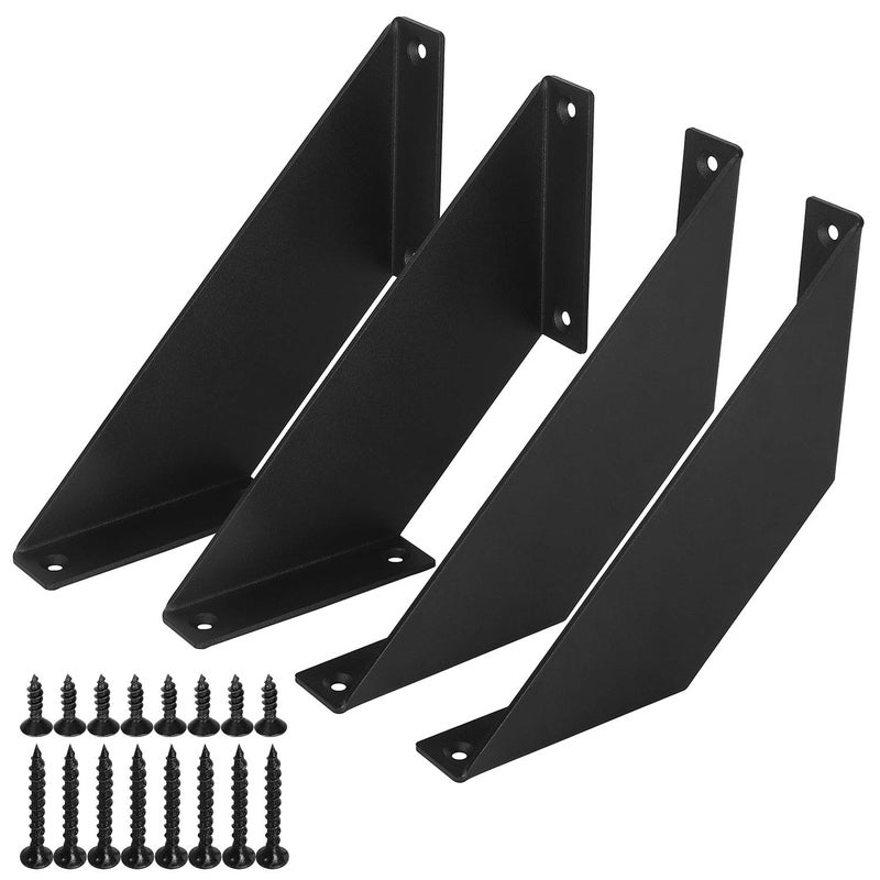 FOYO 4 Heavy Duty Angle Shelf Brackets Floating Shelves Support Brackets, 8-Inch - Image 2