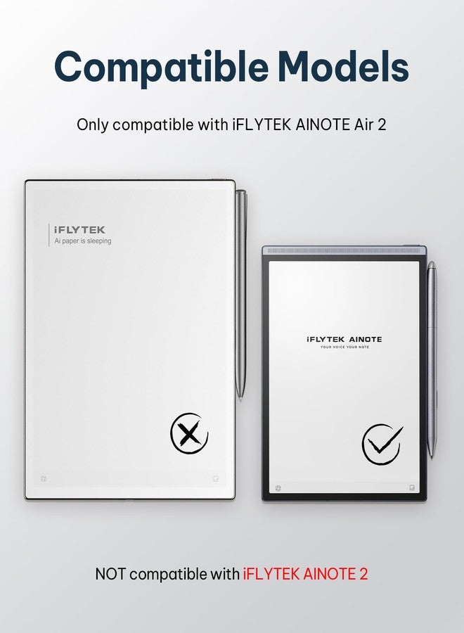 iFLYTEK جراب حماية iflytek Folio لجهاز Ainote Air2 مقاس 8.2 بوصة، مصنوع من جلد PU فاخر، نحيف وخفيف الوزن ومتين، مزود بمشبك قلم، مناسب للأجهزة اللوحية للكتابة بتقنية الحبر الإلكتروني، مقاوم للماء والغبار. - Image 2