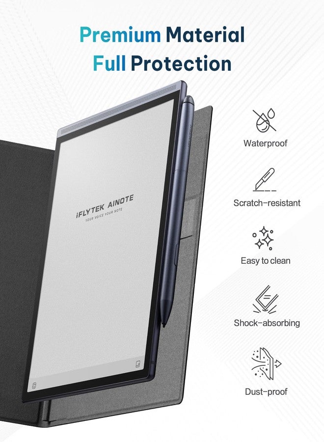 iFLYTEK جراب حماية iflytek Folio لجهاز Ainote Air2 مقاس 8.2 بوصة، مصنوع من جلد PU فاخر، نحيف وخفيف الوزن ومتين، مزود بمشبك قلم، مناسب للأجهزة اللوحية للكتابة بتقنية الحبر الإلكتروني، مقاوم للماء والغبار. - Image 4