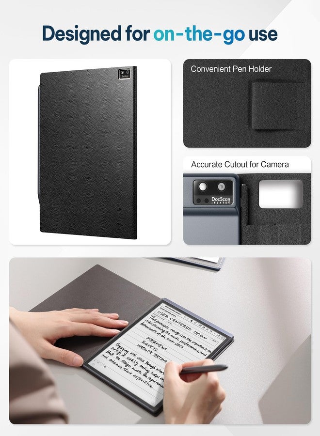 iFLYTEK جراب حماية iflytek Folio لجهاز Ainote Air2 مقاس 8.2 بوصة، مصنوع من جلد PU فاخر، نحيف وخفيف الوزن ومتين، مزود بمشبك قلم، مناسب للأجهزة اللوحية للكتابة بتقنية الحبر الإلكتروني، مقاوم للماء والغبار. - Image 3