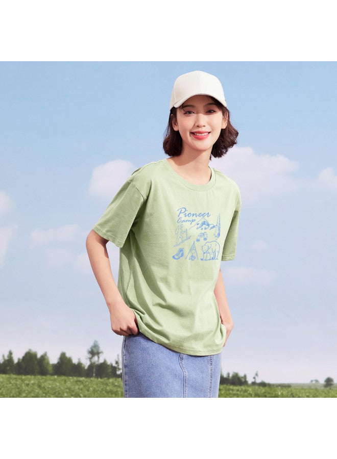 Fun Print Comfortable Cotton T-shirt outdoor Fashion Short Sleeve Tee 2025 Summer Trendy Round Neck Top - Image 3