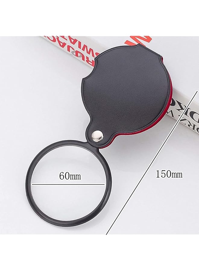 erorex 2 Pack 8X Mini Magnifying Glass Pocket Magnifying Glass 50Mm Folding Pocket Magnifier Loupe With Rotating Protective Holster For Reading Maps - Image 2