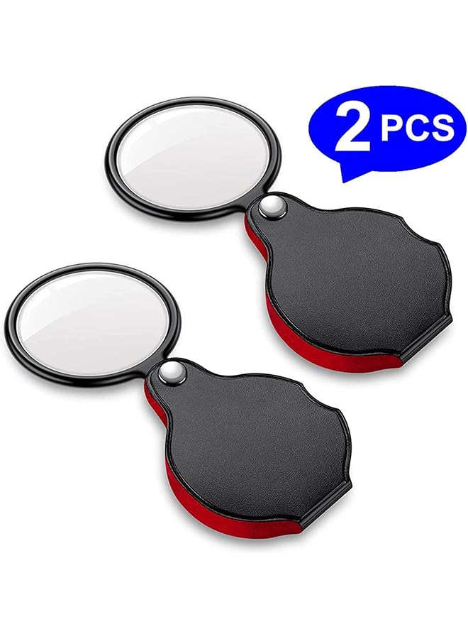 erorex 2 Pack 8X Mini Magnifying Glass Pocket Magnifying Glass 50Mm Folding Pocket Magnifier Loupe With Rotating Protective Holster For Reading Maps - Image 4