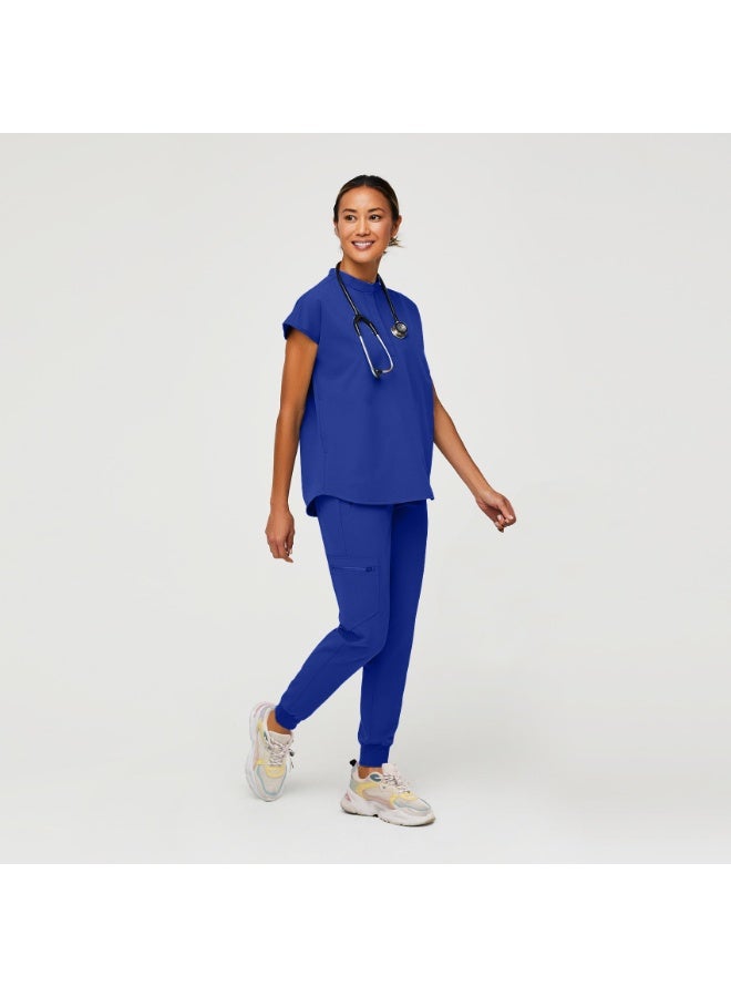 NIBEMINENT Elastic Quick-drying Hospital Work Oral Dentist Operating Room Beaty Salon Scrub Uniform Summer Thin Clothes - Image 1