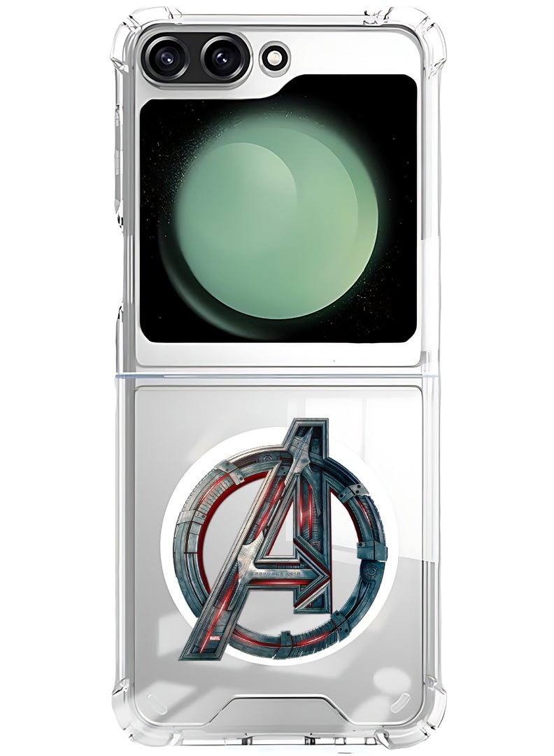 Theodor Magnetic Case for Samsung Galaxy Z Flip 5 Compatible with MagSafe Wireless Charging, Shockproof Phone Bumper Cover avenger-logo - Image 1