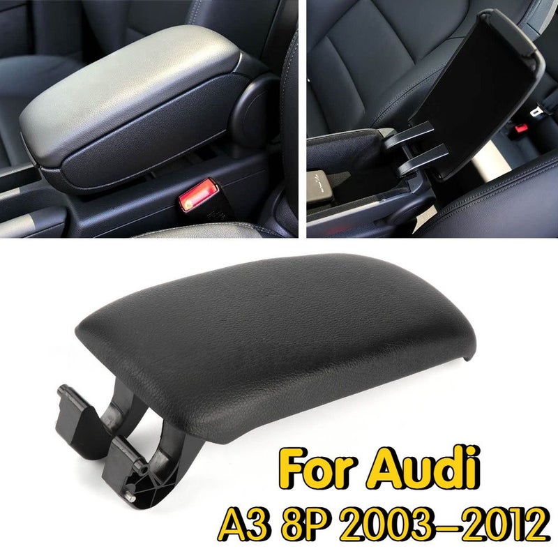 Center Console Lid Armrest Cover Black for Audi A3 8P 2003 2012 - Image 1