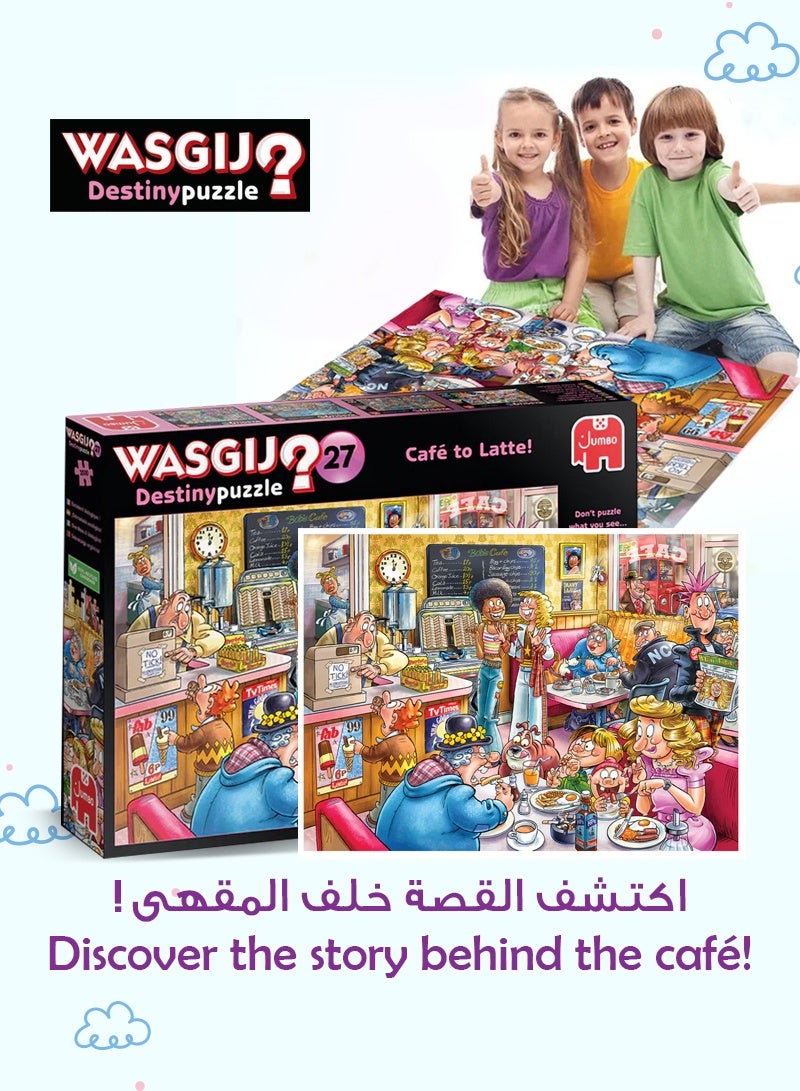 Wasgij Destiny 27 - Café to Latte! 1000 Piece Jigsaw Puzzle | Fun & Challenging | Puzzle the Future | Eco-Friendly 100% Recycled Cardboard | 68x49 CM - Image 2