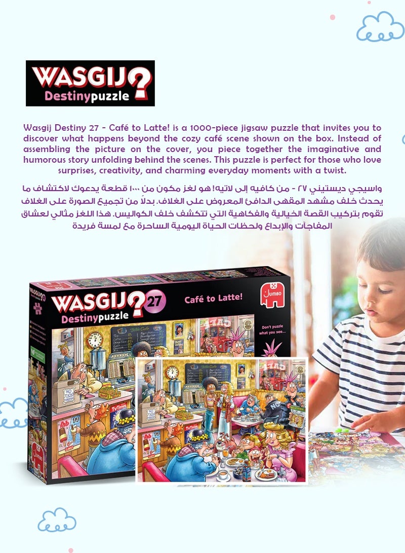 Wasgij Destiny 27 - Café to Latte! 1000 Piece Jigsaw Puzzle | Fun & Challenging | Puzzle the Future | Eco-Friendly 100% Recycled Cardboard | 68x49 CM - Image 3