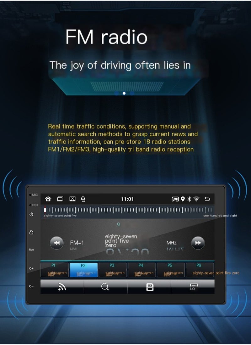 Generic - Android 11 Car Stereo Double Din GPS Navigation FM Radio with 7 Inch Touchscreen  2+32G Memory - Image 1