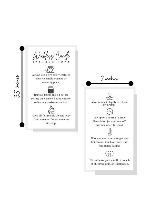 Lashicorn Wickless Candle Care Instruction Card For Clients; Physical Printed 2" X 3.5" Inches Business Card Size ; Minimalist White With Black Design  - Image 3