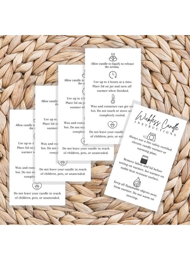 Lashicorn Wickless Candle Care Instruction Card For Clients; Physical Printed 2" X 3.5" Inches Business Card Size ; Minimalist White With Black Design  - Image 5
