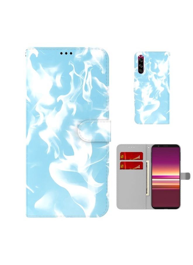 HuHa Case Cover For For Sony Xperia 5 Cloud Fog Pattern Horizontal Flip Leather Case with Holder & Card Slot & Wallet(Sky Blue) 