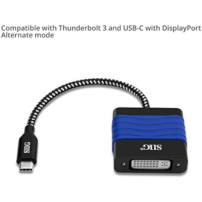 SIIG USB TYPE C TO DVI ADAPTER - THUNDERBOLT 3 DISPLAYPORT ALTERNATE MODE COMPATIBLE FOR MACBOOK PRO, GOOGLE CHROMEBOOK PIXEL, AND MORE - Image 3