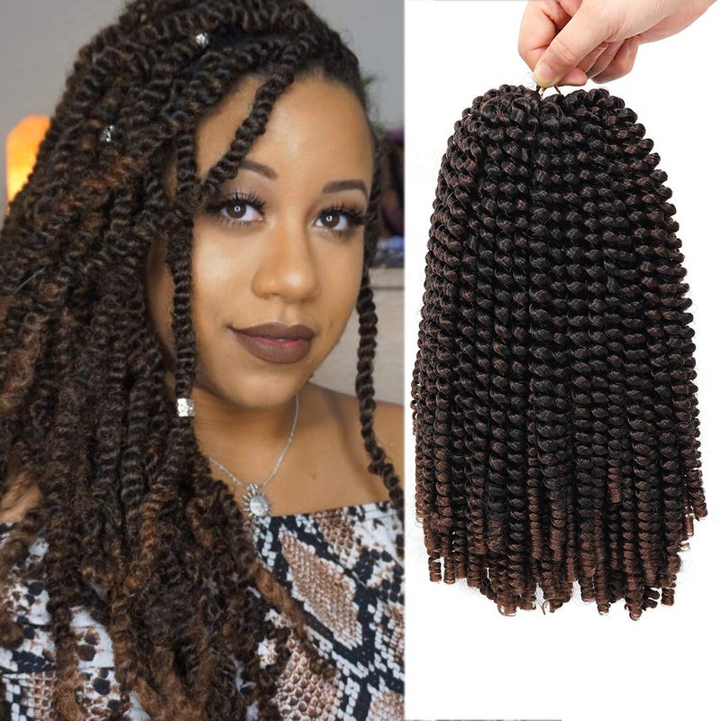 12 inch Spring Twist Crochet Braids Hair for Butterfly Locs Bomb Twist Crochet Hair Beyond Beauty Ombre Colors Synthetic Fluffy Hair Extension 3 Packs 12 Inch M1B 30