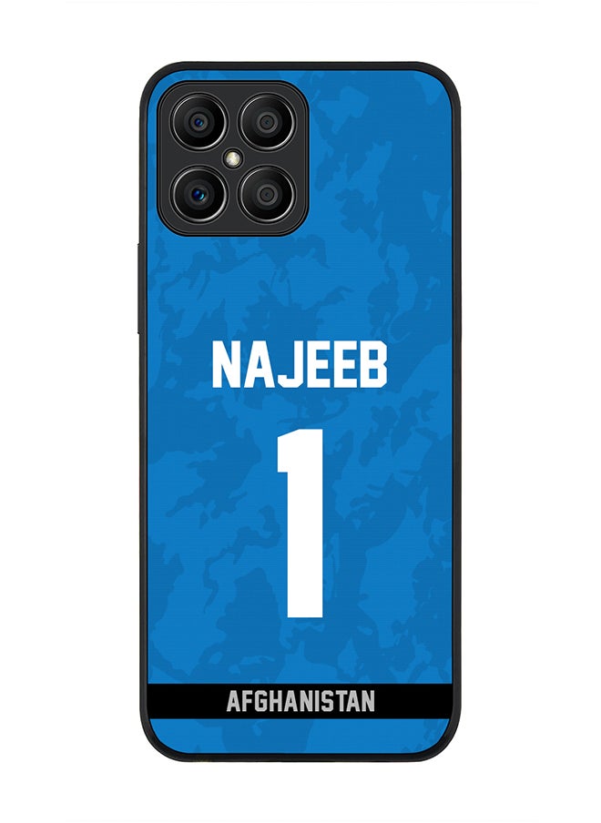 Stylizedd - Rugged Black Edge Case for Honor X8, Slim fit Soft Case Flexible Rubber Edges Thin Cover - Player Name - Najibullah Zadran, Jersey Number- 1 - Image 1