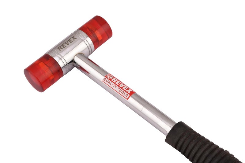 REVEX Soft Face Hammer – Dual Head Non-Marring Rubber Mallet Size 40mm, 30 cms Length for Woodworking, Automotive, DIY & Assembly,Dead Blow Design with Replaceable Faces - Image 2