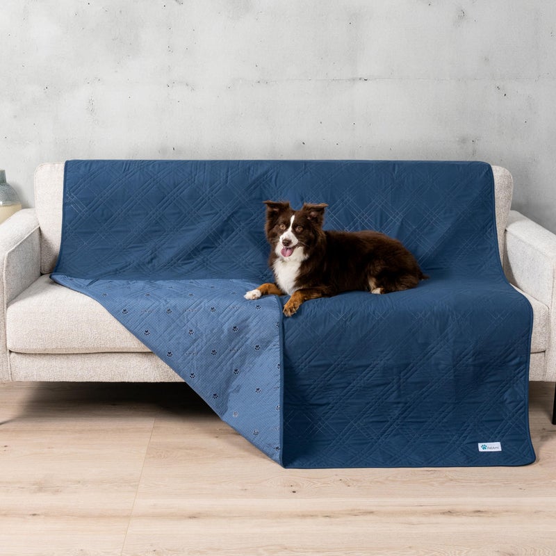 PetAmi Waterproof Couch Cover for Dogs Reversible Furniture Cover Sofa Protector for Pet Cat Bed Washable Blanket Dog Cover for Couch Seat 52x82 Blue