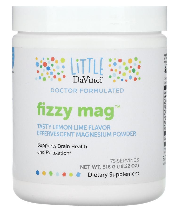 LiTTLE DaVinci Fizzy Mag Effervescent Magnesium Powder Lemon Lime 18.22 oz (516 g)