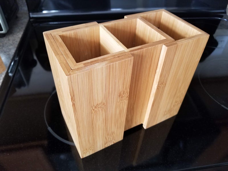 SplashSoup Bamboo Expandable Cooking Utensil Kitchen Tool Holder | Natural Spatula Spoon Caddy | Counter Stove Top Organizer - Image 4