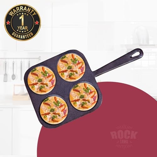 Rock Tawa 4cv Mini Uttapam/Omelett/Pancake 7.5inch Square Pre Seasoned Cast Iron Pan - Image 5