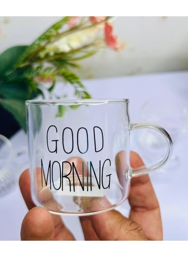 Happy Home Small Clear Thermal Glass Coffee Mug for Coffee and Espresso, 1 Piece  - Image 2