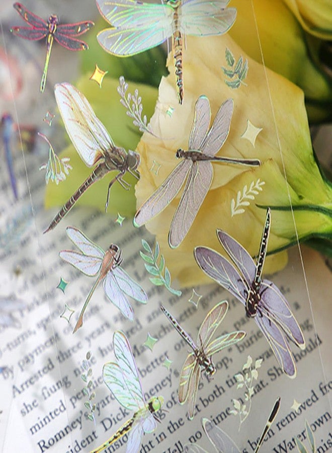 Obujopal 3 Pcs Holographic Glitter Dragonfly Stickers for Scrapbooking Junk Journal Card Making Collage Envelope Letter Diary Planner Notebook Phone Case Craft Decoration, Not Pre-Cut - Image 5