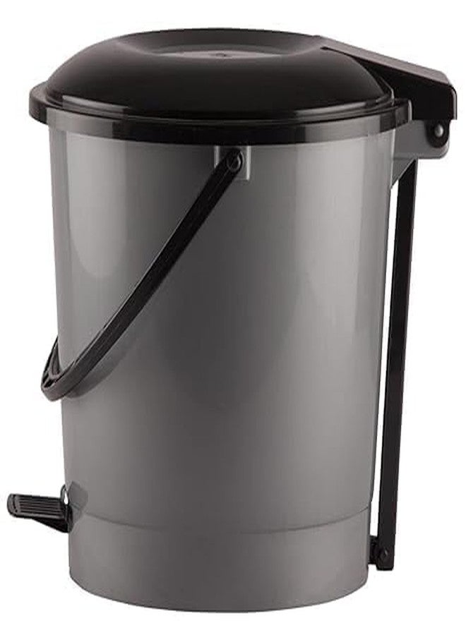 NEXTPRO Plastic Step on Pedal Dustbin With Handle | Solid Color & Durable Plastic Material | Size 24 x 24 x 23 | Capicity 7 Litre (Grey). - Image 1