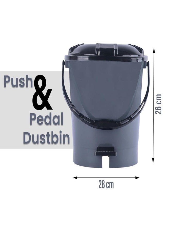 NEXTPRO Plastic Step on Pedal Dustbin With Handle | Solid Color & Durable Plastic Material | Size 24 x 24 x 23 | Capicity 7 Litre (Grey). - Image 4