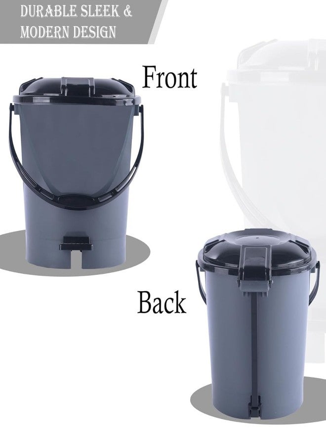NEXTPRO Plastic Step on Pedal Dustbin With Handle | Solid Color & Durable Plastic Material | Size 24 x 24 x 23 | Capicity 7 Litre (Grey). - Image 3