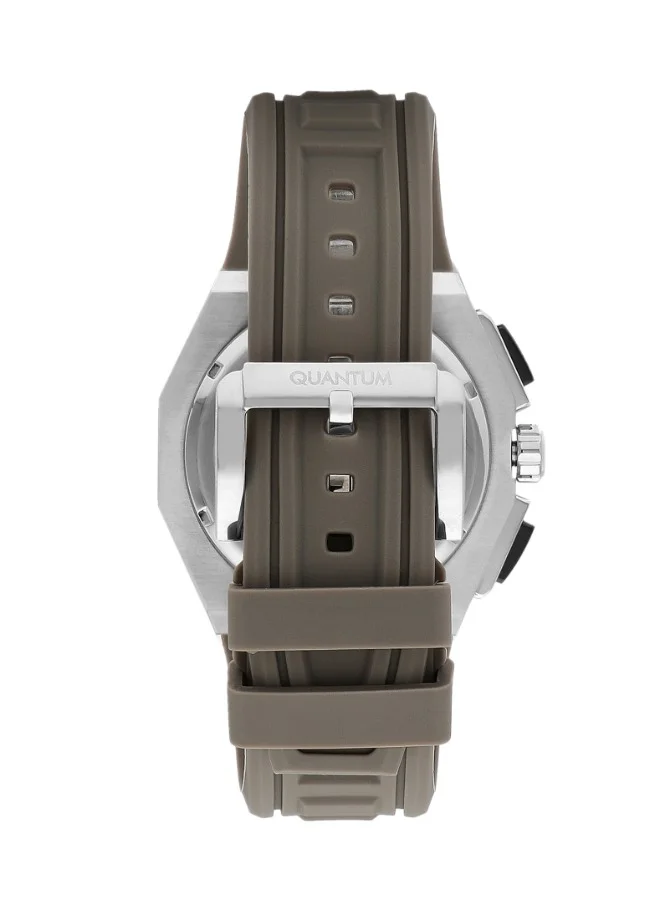 Quantum Quantum PWG1078.357 Men's Chronograph Display Watch & Silicon Strap Strap Beige