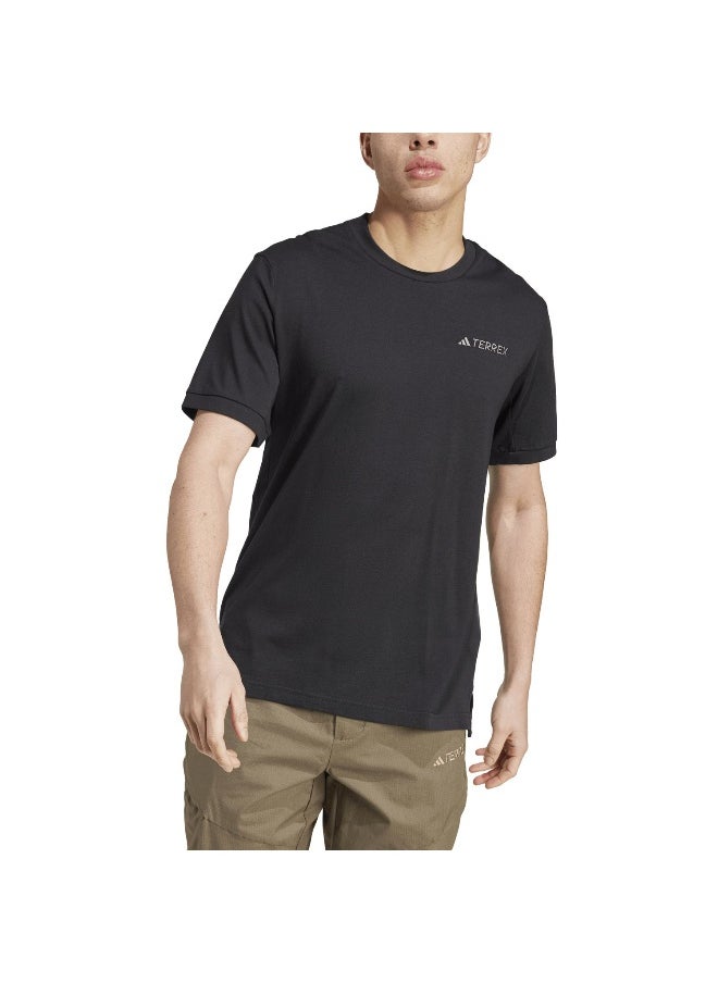 Adidas Adidas Xpl Logo Tee Black Hiking T-Shirts For Men Xs  - Image 4