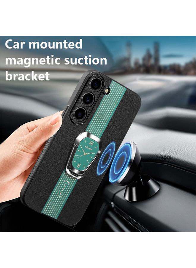 S-TOP Case For Samsung Galaxy S23+ 5G Magnetic Litchi Leather Back Phone Case with Holder - Image 2