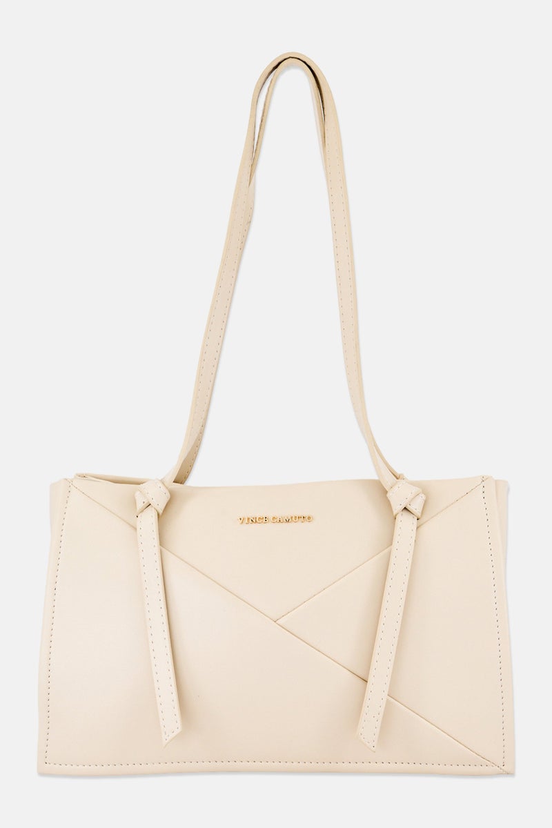 VINCE CAMUTO حقيبة كتف بشعار العلامة التجارية للنساء، كريمي - Image 1