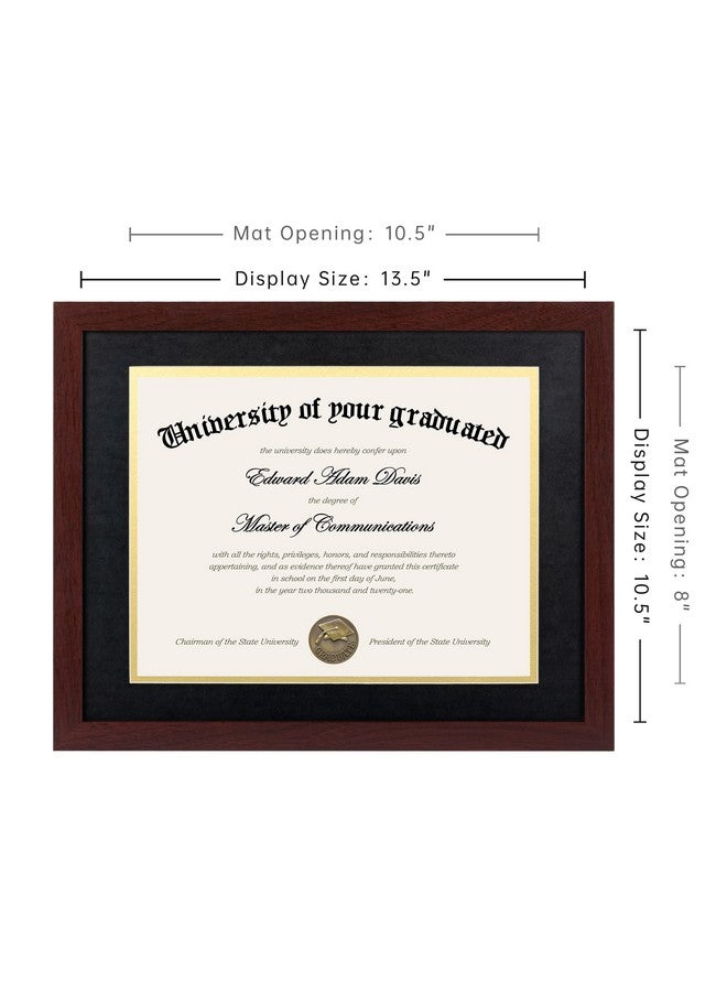 upsimples 11x14 Diploma Frame Certificate Degree Document Frame with High Definition Glass, 8.5 x 11 with mat for Wall and Tabletop, Mahogany Double Mat, 3 Pack - Image 4